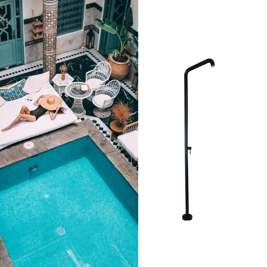 Flow RVS Black Outdoor Shower Wellness Tub sfeer